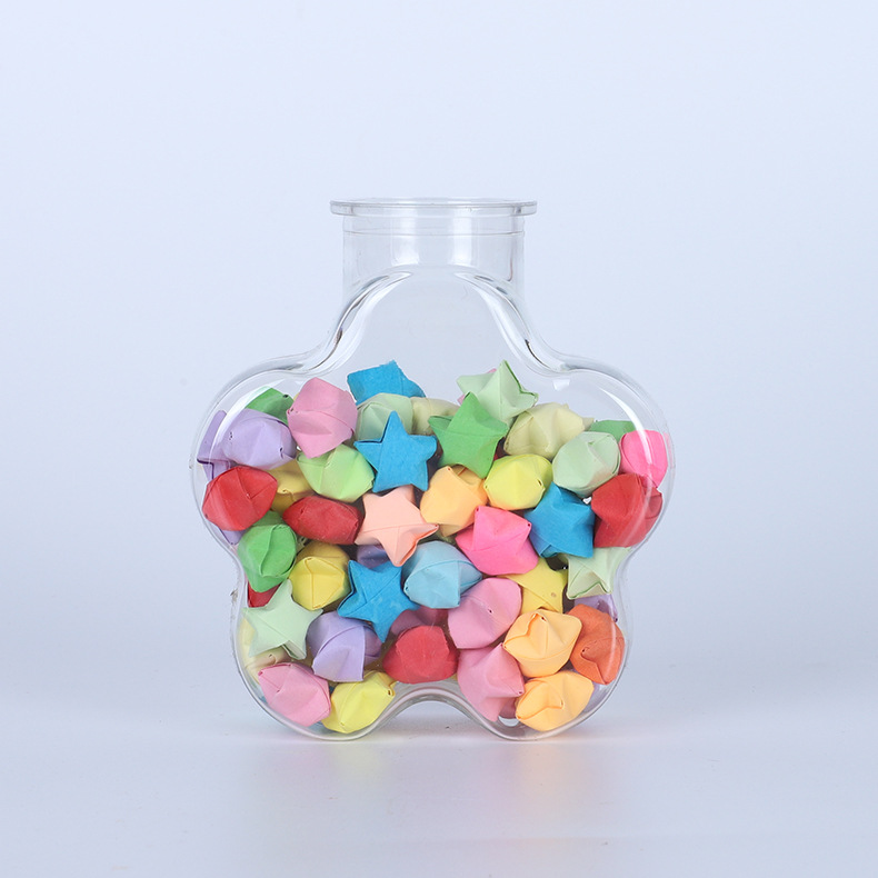 Fábrica al por mayor transparente de plástico para mascotas creativo DIY deseando botella de caramelo hecha a mano Arco Iris nebulosa estrella suerte botella vacía