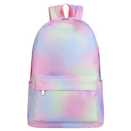 一件代发炫酷彩虹印花青少年学生书包男女休闲包女生双肩背包