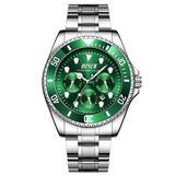 Стальной ремешок, водонепроницаемые часы, спортивный кварцевый модный механический календарь