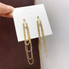 Fashionable silver needle, long earrings with tassels, silver 925 sample, European style, internet celebrity