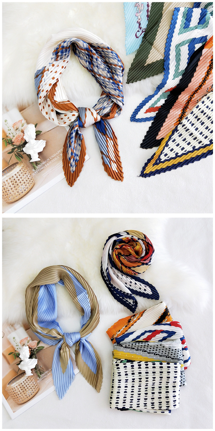 60g Weight Silk Scarf Classification Travel Occasion Polyester Material Spot, Stripe Pattern Spring&Summer Season Unisex Gender Sweet Style Khaki, Multicolor, Grey&Pink, Grey, Red, Green, Blue, Yellow, Black Color Unisex Sweet Spot Stripe Polyester Silk Scarf 1