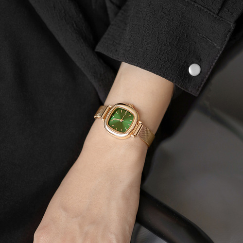 Goldie watch women's simple temperament student small dial thin strap small square mesh chain niche watch women's watch