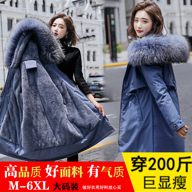 跨境電商現貨時尚派克服棉服大碼中長款羊羔冬季新款棉衣女裝外套