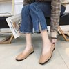 2023 Spring and Autumn New Flat Single Single Shoes Female Folk Light Single Single Shoes Grandma Shoes comfortable soft bottom bean bean shoes working shoes