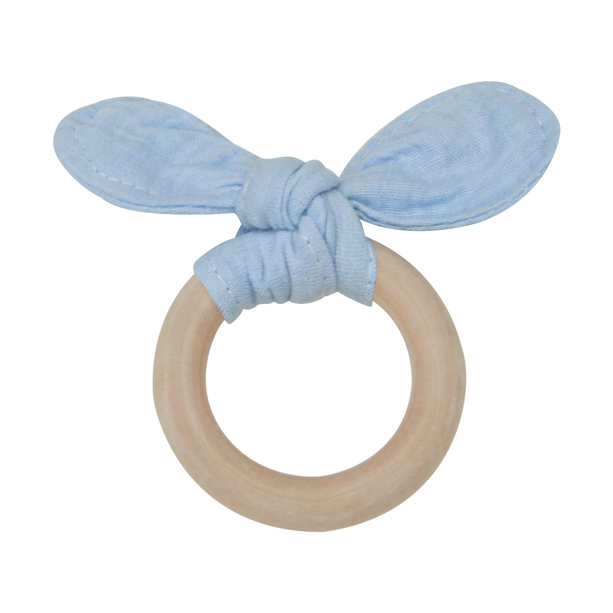 2020 Baby Teething Ring Safety Environmental Friendly Kids Bowknot Teether Teething Ring Wooden