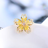 Fashionable zirconium, protective underware, fresh elegant brooch, accessory, Korean style, flowered