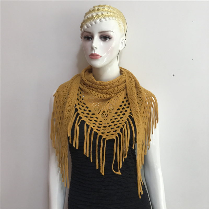 Women's Fashion Solid Color Artificial Wool Tassel Shawls display picture 5