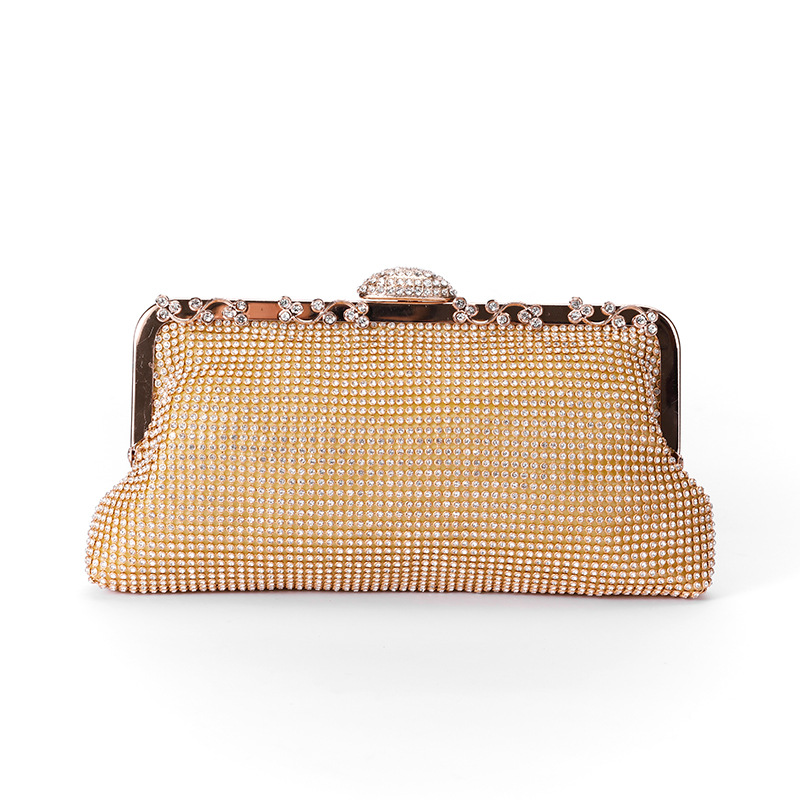 Fashion Women's Dinner Clutch Bag European and American Simple Cheongsam Handbag Wholesale Rhinestone Handbag for Banquet