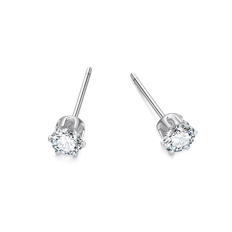 4mm Bijoux Simples Boucles D'oreilles En Zircon Mot Minimaliste Oreille Aiguille En Os Aiguille Mini Boucles D'oreilles En Gros Nihaojewelry display picture 4