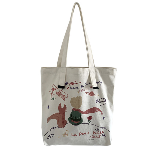 2020 New Canvas Bag Women's Shoulder Japanese and Korean Cute Cartoon Student Ins Large Capacity Canvas Bag ulzzang