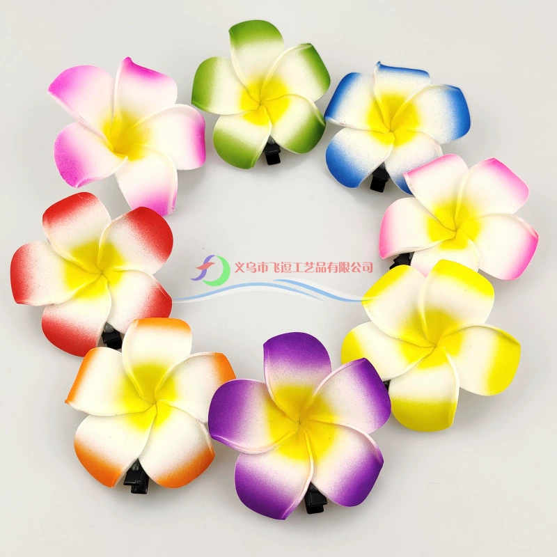 Многофункциональные разноцветные заколки для волос с цветком плюмерии, аксессуары для волос из искусственных цветов, декор для отпуска на море, головные уборы из Иу.