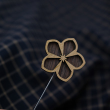 拼色胸針欧美高档定制男士西装毛衣插式复古时尚木质花朵胸花胸针