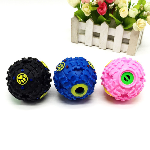 Pet food leaking ball/strange barking ball educational toy cat teddy dog ​​sounding toy large, medium and small sound ball