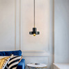 Scandinavian modern bar brass marble ceiling lamp for living room for bed, light luxury style