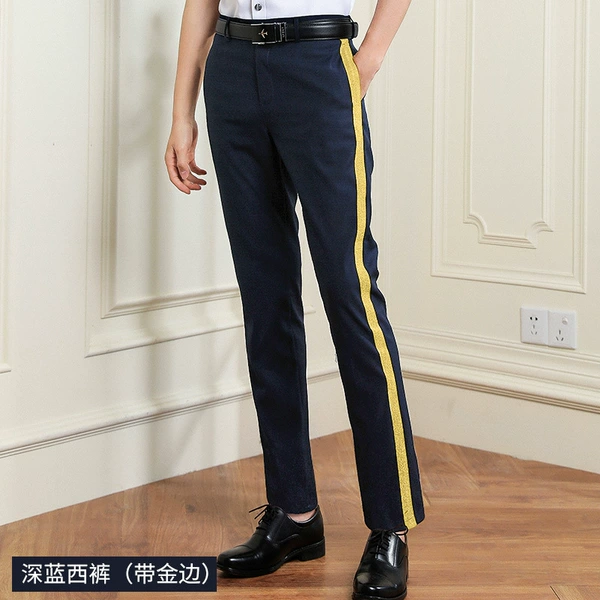Dark blue men's trousers (with gold edges)