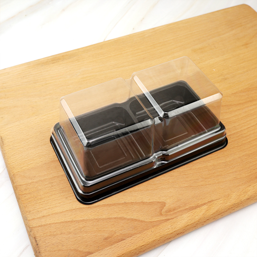 Caja de embalaje de huevo crujiente dos gránulos de nieve niang puff de carne de pino de mariscos de batata caja de plástico para embalaje de pastel y postre image 6