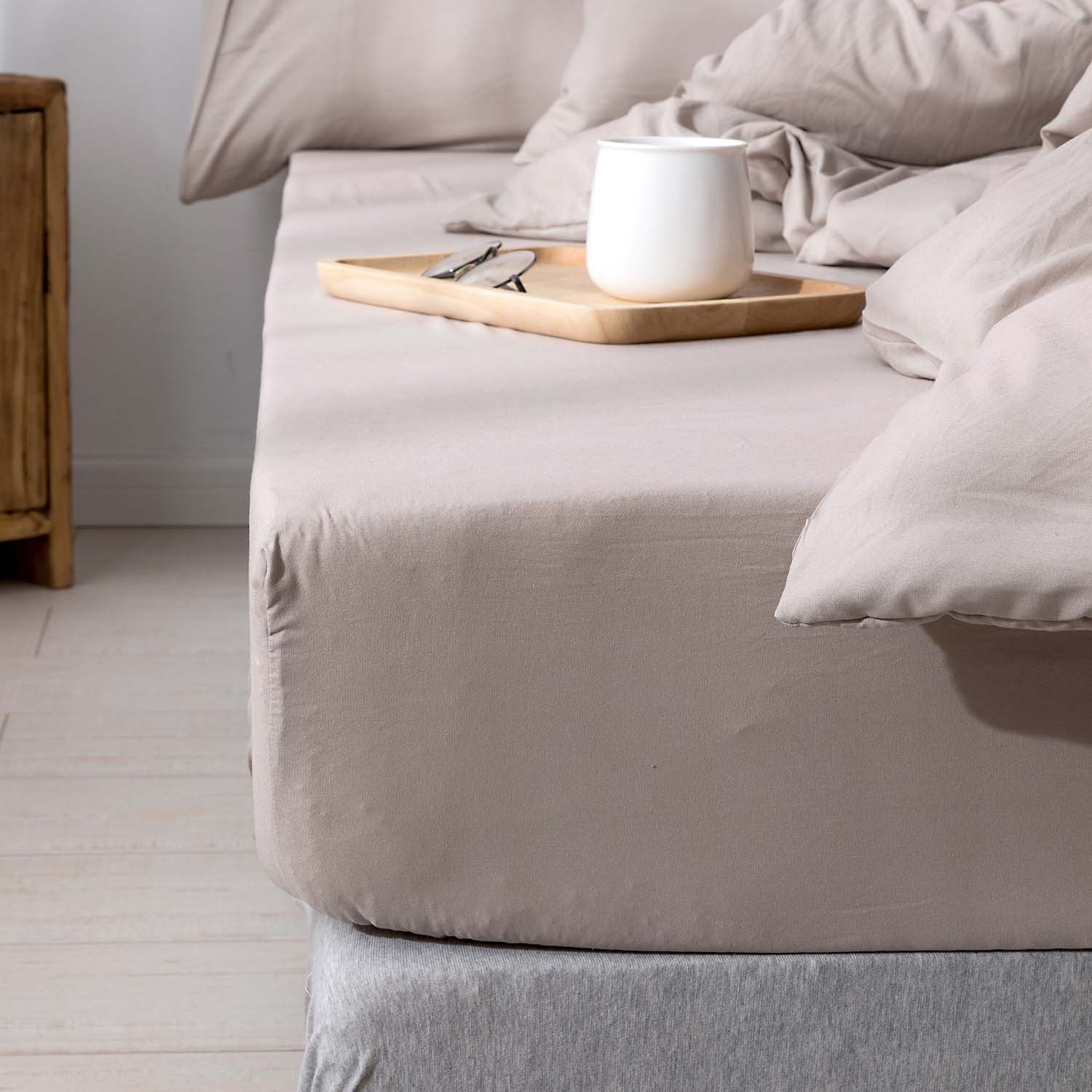 外贸家纺日本尺寸亚马逊乐天化纤纯色床上用品被套套件床笠四件套