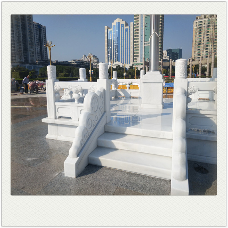 Sichuan Province White marble Marble carving Railing Fabrication and installation construction Stop