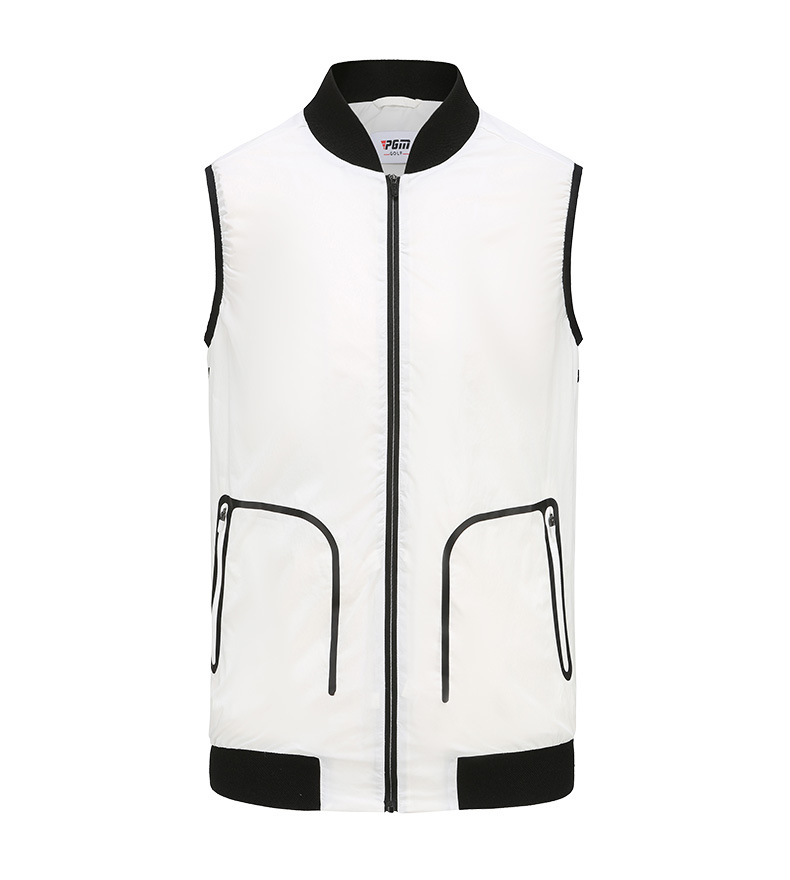 Áo vest golf nam PGM YF364 dáng gile không tay, chống gió nhẹ thoáng khí — Vest Nam YF364 màu xám, Áo vest nam YF364 màu trắng chi tiết 12