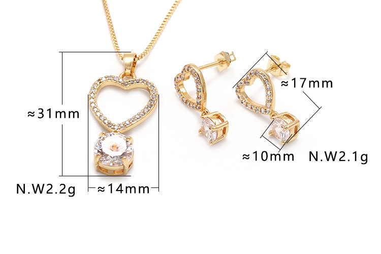 fashion goldplated fourclaw zircon hollow heart earringspicture1