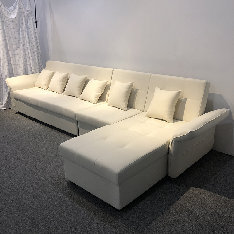 Sofá cama de tela combinación de esquina de almacenamiento VIP cama invisible simple y moderna gran sofá de sala de estar