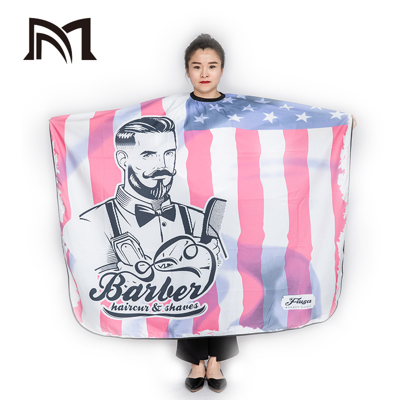 网红理发围布发廊油头复古风围裙不沾发美发剪发围布|ru