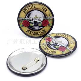 供应安全别针徽章圆形金属胸章来图印刷LOGO 动漫周边礼品纪念章