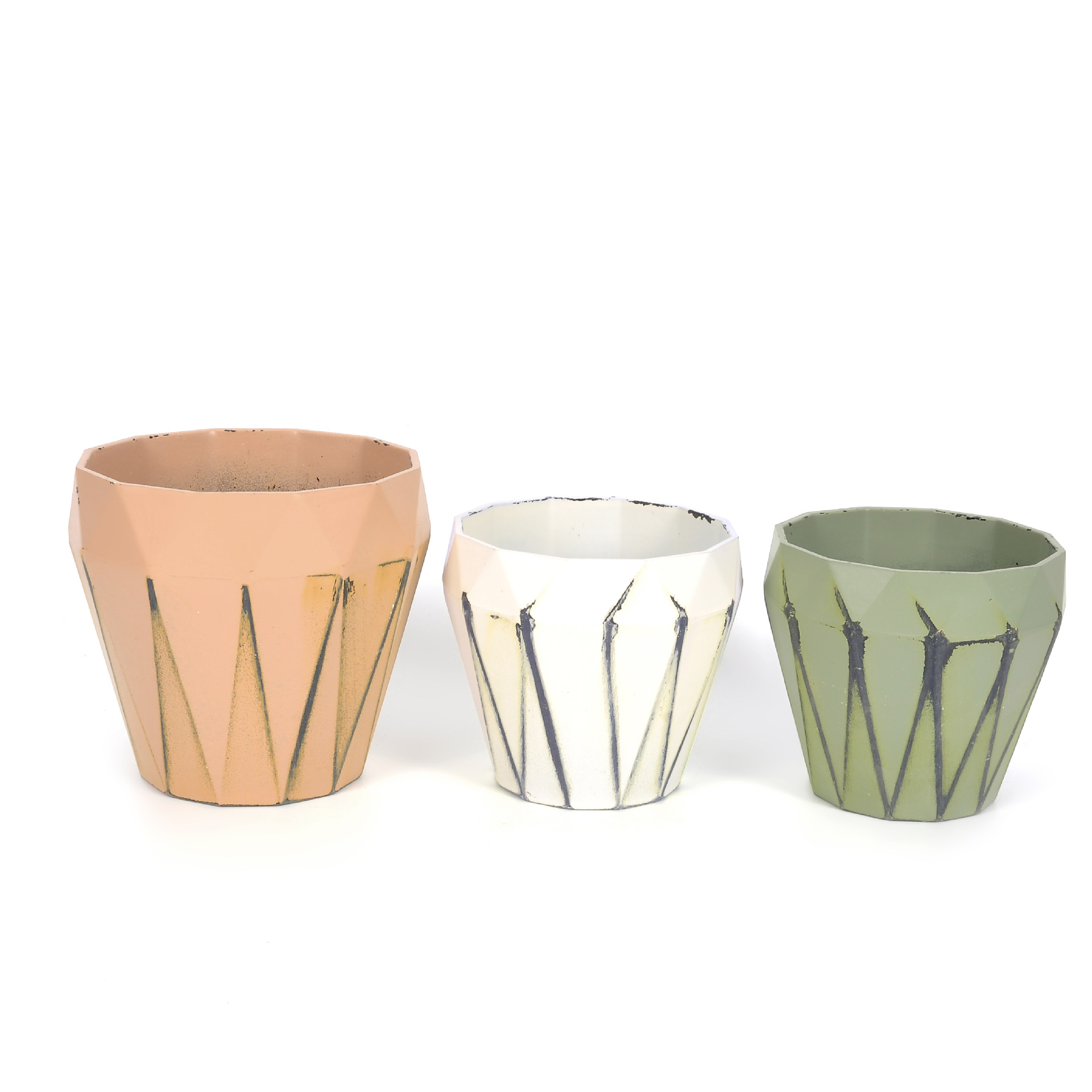 Factory direct sales of vintage effect rhomboid flower POTS, vintage and retro style plastic imitation porcelain succulent plant flower POTS detail image 1