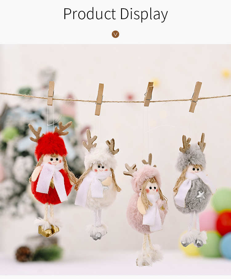 Christmas Decoration Supplies Plush Antlers Girl Pendant Creative New Plush Pendant display picture 1