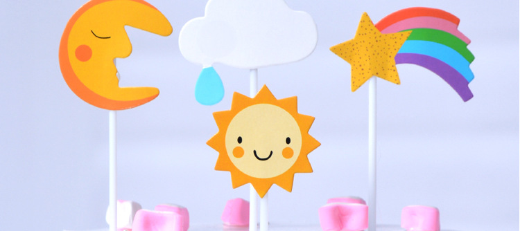 节日用品蛋糕装饰大彩虹生日彩虹套装派对蛋糕插件烘焙用品甜品台蛋糕插牌详情图6