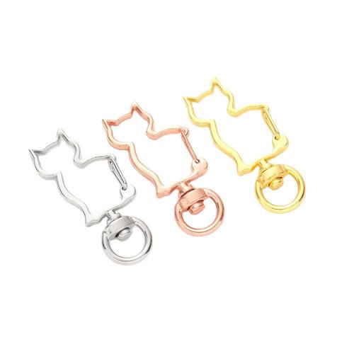 40pcs Accessories diy lucky key chain metal special-shaped button hook cat dog cat cat key spot