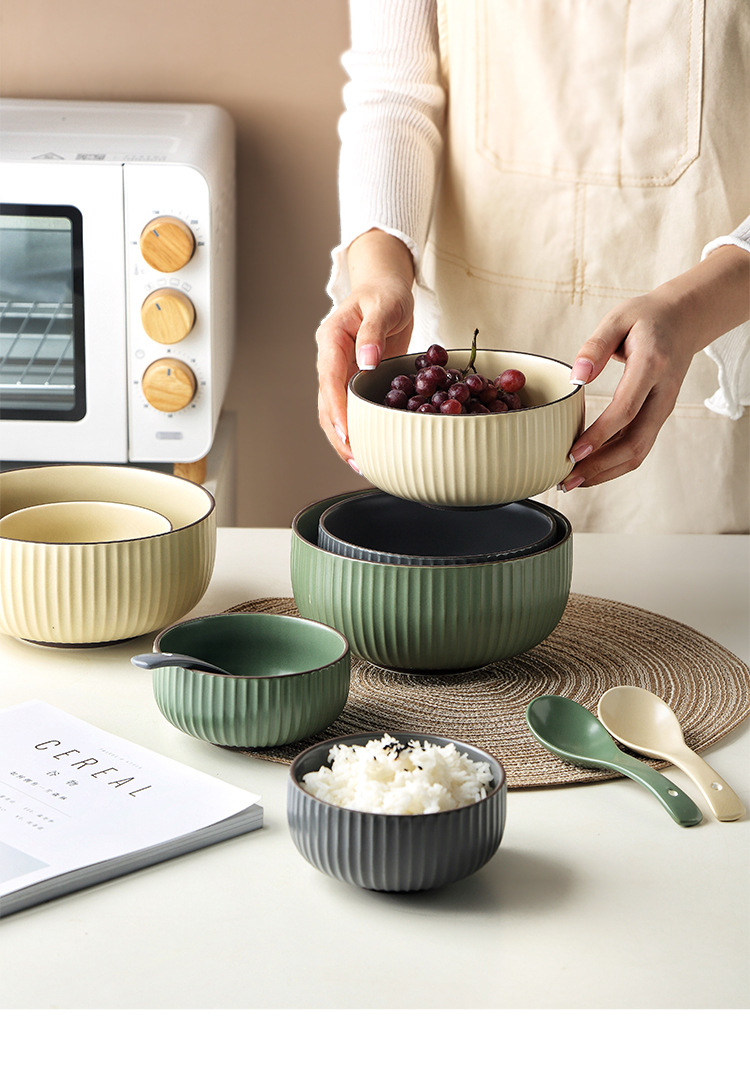 煦家北欧陶瓷盘碗碟套装家用创意网红ins风简约碗盘