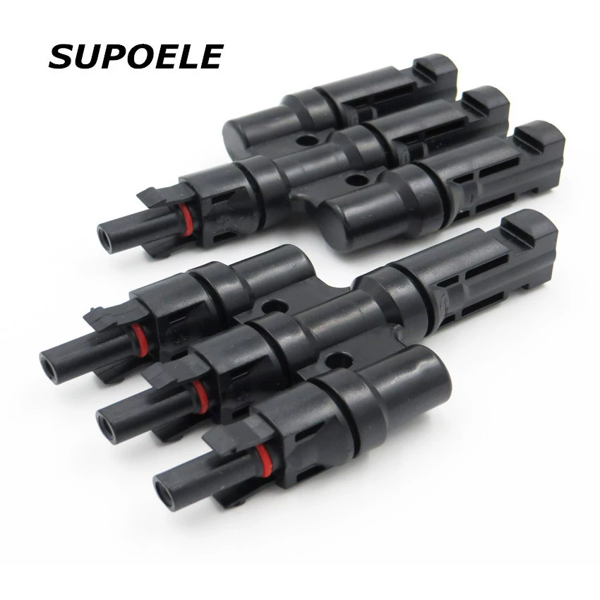 Солнечная фотоэлектрическая система MC4 T3, трехходовой четырехходовой разъем, параллельный фотоэлектрический разъем T-типа