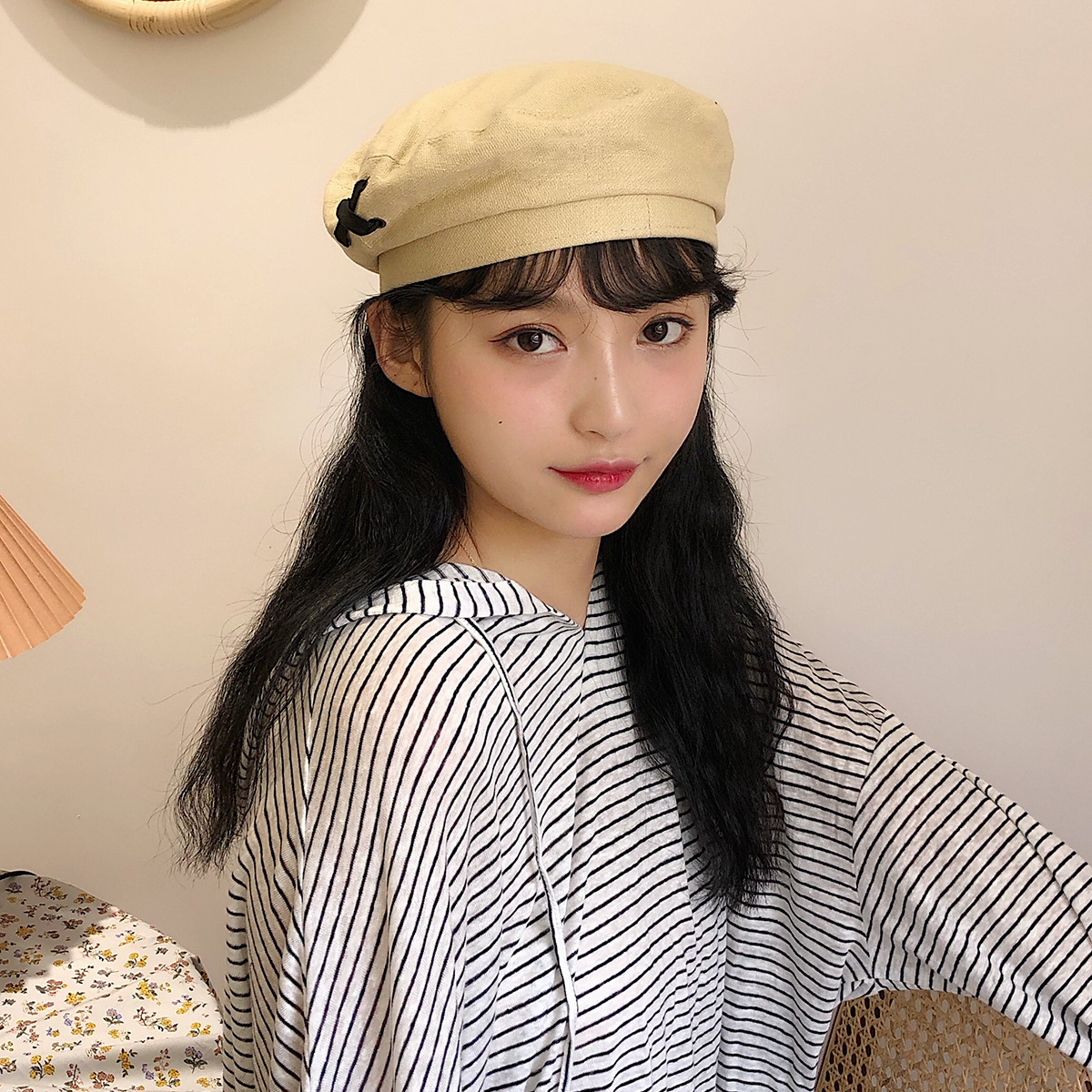 Korean Fashion Beret Autumn Solid Color Men And Women Retro British Painter Hat Octagonal Hat display picture 3