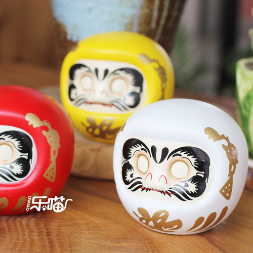 Lemiao Ceramic Crafts Piggy Bank Japanese Ornament Desktop Cashier Home Decoration Onmyoji Bodhidharma