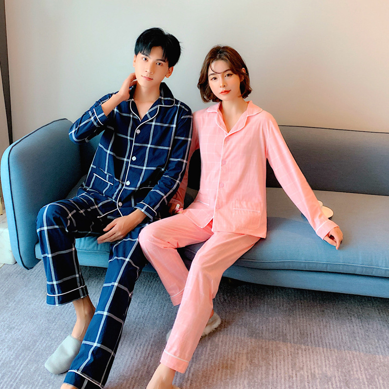 2021新款秋冬季中长款套装全棉居家服睡衣汗蒸服男女情侣亲子浴服