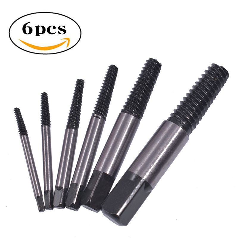 6pcs Screw Extractor Broken Wire Sliding Thread Screw Anti-thread Punching Removal Tool Set Single-head Broken Wire Extractor