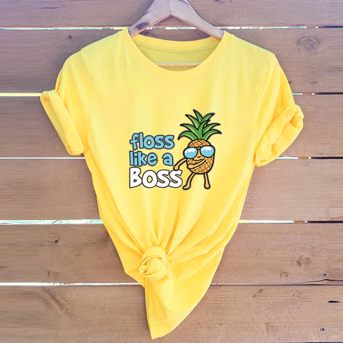 funny spoof pineapple print womens  T-shirt top NSSN2578