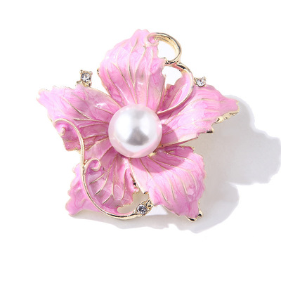 new pattern Luxurious Flower Drip Brooch Brooch the republic of korea alloy Pearl Sternum clothing Accessories Jewelry