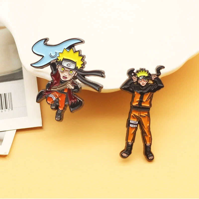Пуговица-брошь с Naruto, японский мультфильм, милый, металл эмаль, значок для любимого, украшения, булавка