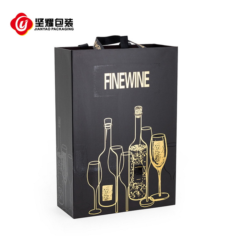 厂家直销 通用红酒包装盒 高档黑色双支装纸盒 可定制红酒礼盒