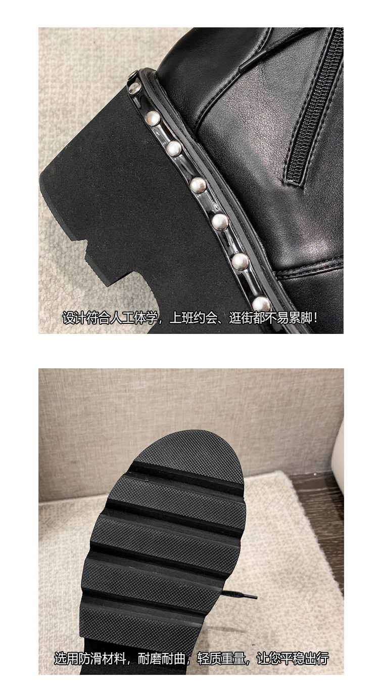 Bzbfsky 21women S Boots Thick Soled Rivets Plus Velvet Autumn And Winter Women S Boots Ankle Boots Wedge High Heel Ankle Boots Ankle Boots Aliexpress