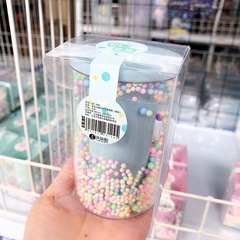Mu Qixi's dreamy acrylic pen holder, cute cartoon round pen holder, desktop storage foam pen holder, multifunctional