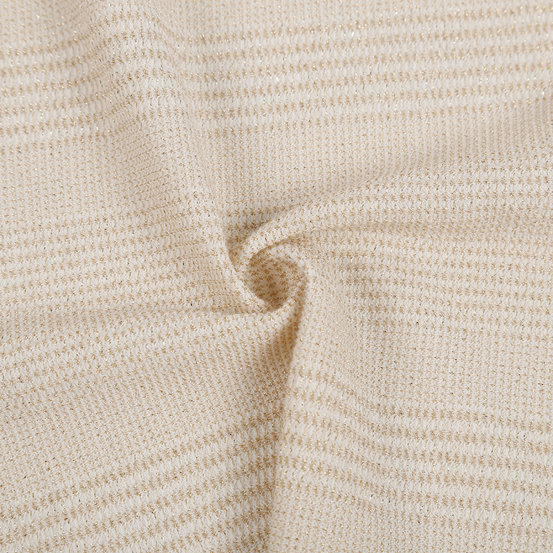 金银丝TR 不规则罗文华夫格时尚女装闪光面料针织罗文