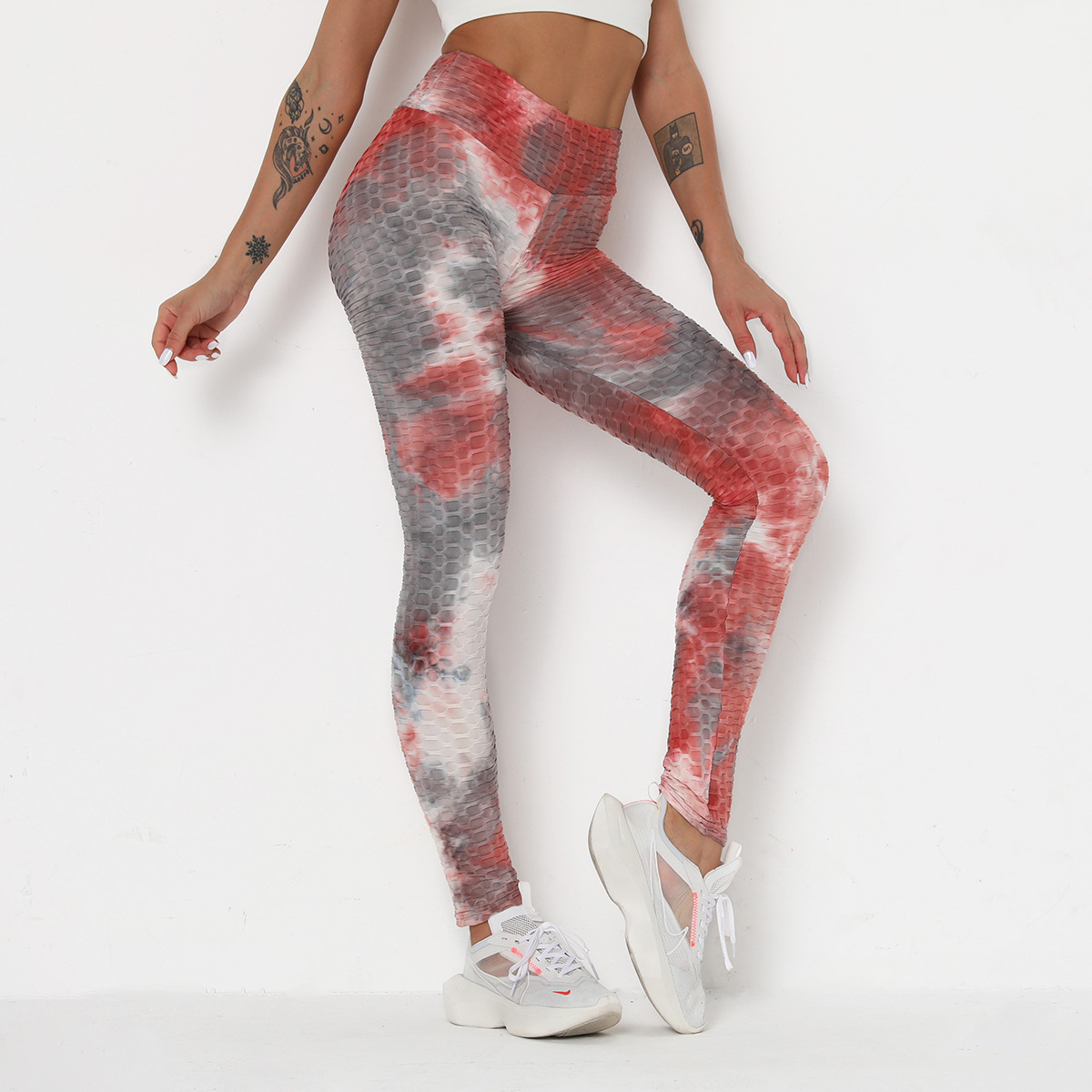 pantalones de yoga con efecto tie-dye en jacquard de tinta NSNS11006