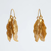 Golden metal long earrings, accessory, European style, simple and elegant design