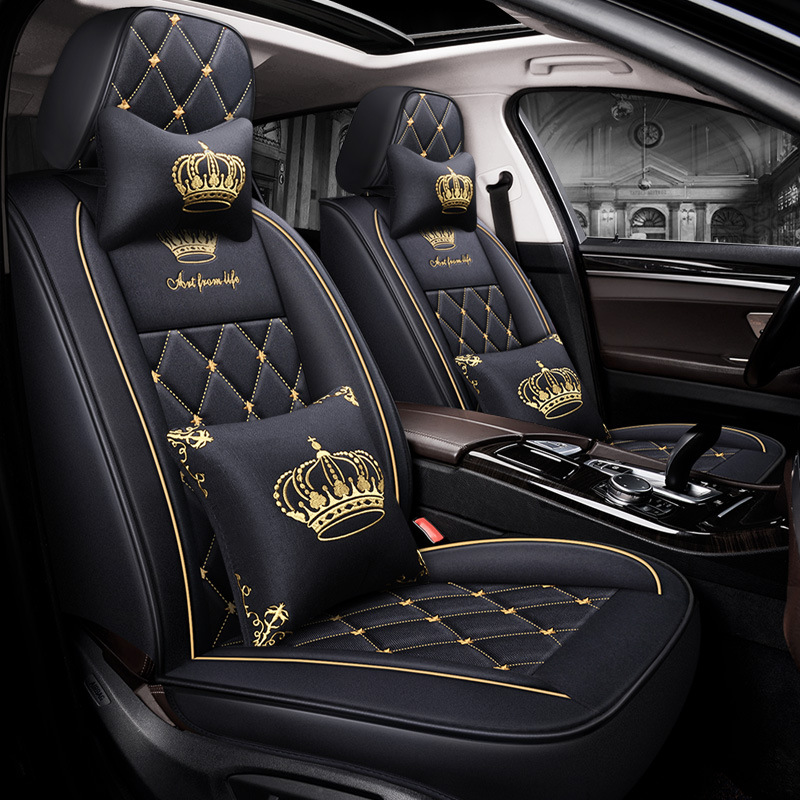 批发皇冠布艺汽车坐垫 四季垫通用全包围座垫座套内饰用品