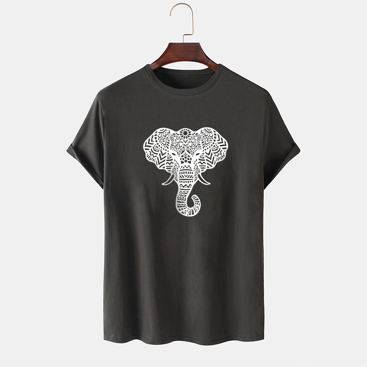 elephant printed short-sleeved t-shirt NSSN13848