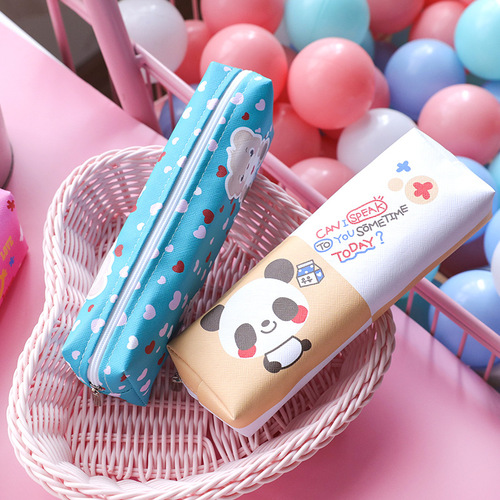 Cute cartoon student stationery bag creative pencil bag kindergarten learning stationery storage large capacity pencil box gift