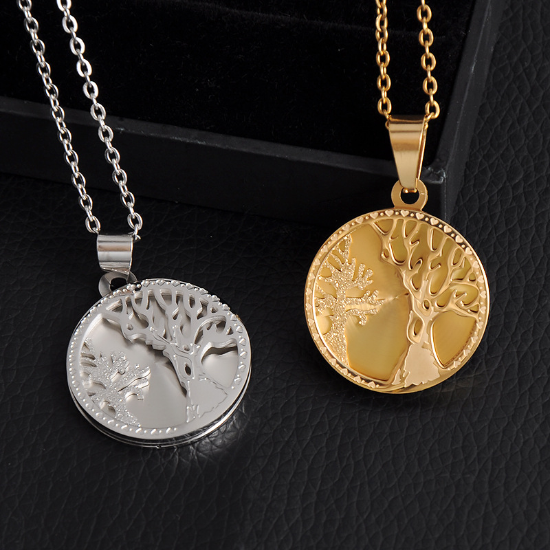 Stainless Steel Hollow Tree Of Life Pendant Wholesale Nihaojewelry display picture 8